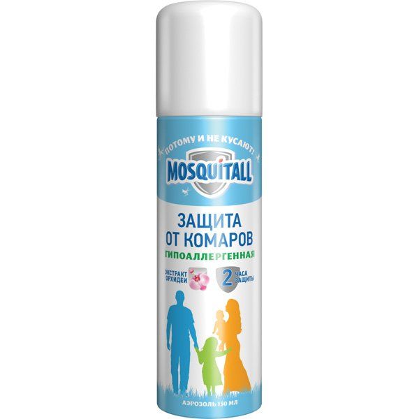 Аэрозоль от комаров гипоаллергенная защита Mosquitall/Москитол фл. 150мл