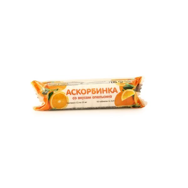 Аскорбинка детская вкус апельсина Аскопром таблетки 3г 10шт