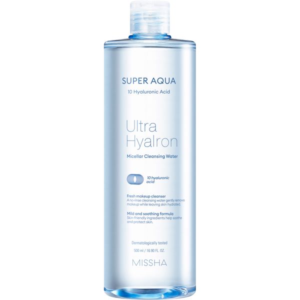 Вода мицеллярная для всех типов кожи лица Super Aqua Ultra Hyalron Missha фл. 500мл