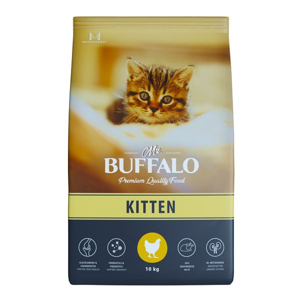 Корм сухой для котят курица Kitten Mr.Buffalo 10кг