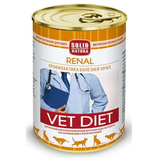 Корм влажный для кошек диетический Renal VET Diet Solid Natura 340г