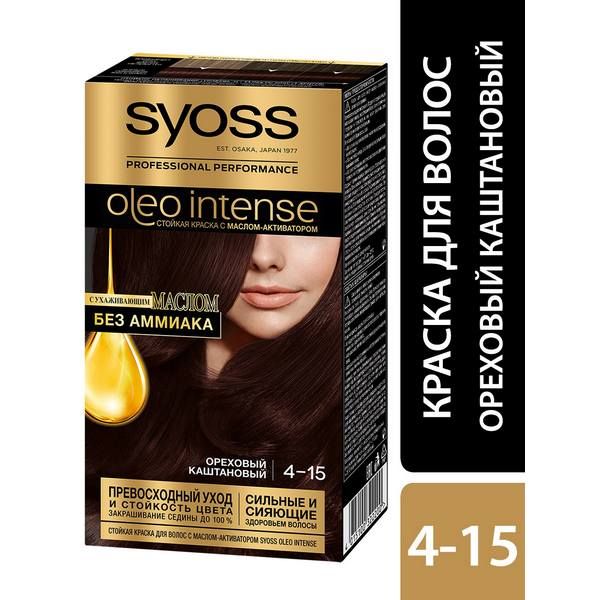 Краска для волос 4-15 Орех каштан Oleo Intense Syoss/Сьосс 115мл