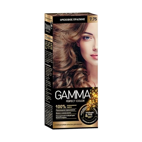Крем-краска для волос ореховое пралине Gamma Perfect color Свобода тон 7.7