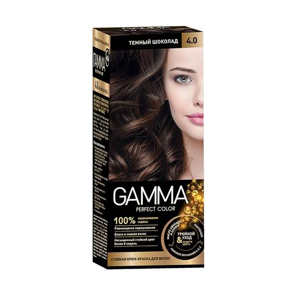 Крем-краска для волос темный шоколад Gamma Perfect color Свобода тон 4.0