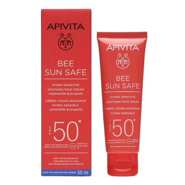 Крем солнцезащитный для чувствительной кожи лица SPF50+ Bee Sun Safe Apivita/Апивита тюбик 50мл