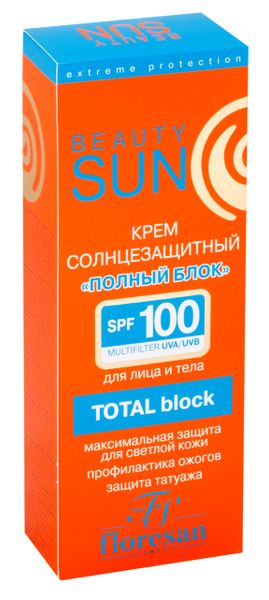 Крем солнцезащитный для лица и тела полный блок SPF100 Формула 285 Floresan/Флоресан 75мл