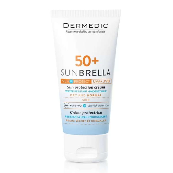 Крем солнцезащитный для сухой и нормальной кожи SPF50+ Sunbrella Dermedic/Дермедик 50мл
