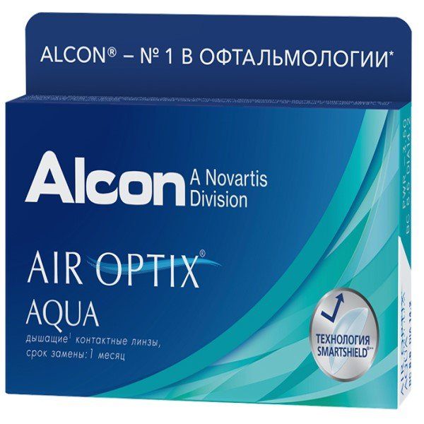 Линзы контактные Alcon/Алкон air optix aqua (8.6/-10,00) 3шт