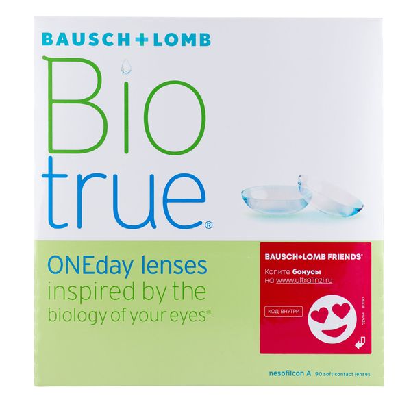 Линзы контактные Biotrue ONEday (8.6/-2.50) 90шт