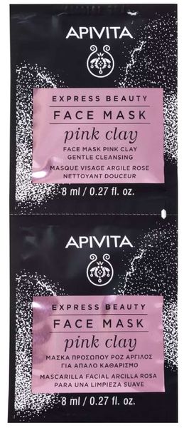 Маска для лица с розовой глиной Apivita/Апивита саше 8мл 2шт