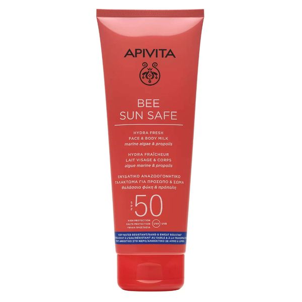Молочко солнцезащитное для лица и тела увлажняющее SPF50 Bee Sun Safe Apivita/Апивита тюбик 200мл