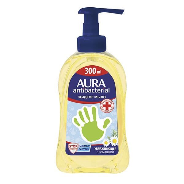 Мыло жидкое для всей семьи с антибактериальным эффектом с подорожником Aura/Аура 300мл