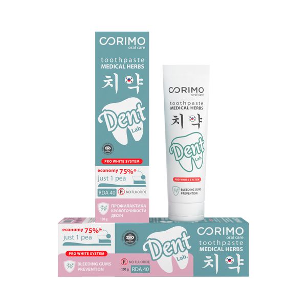 Паста зубная для отбеливания и комплексной профилактики с гидроксиапатитом и женьшенем Corimo/Коримо 100г