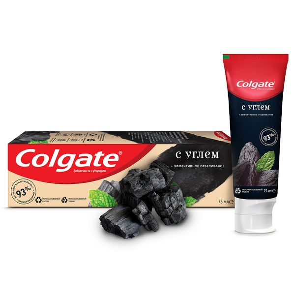 Паста зубная эффективное отбеливание с углем Colgate/Колгейт 75мл