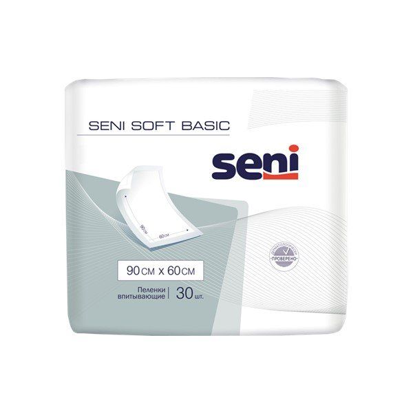 Пеленки впитывающие одноразовые Soft Basic Seni/Сени 90x60см 30шт