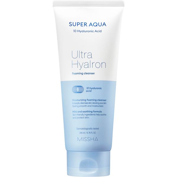 Пенка для умывания и снятия макияжа Super Aqua Ultra Hyalron Missha туба 200мл