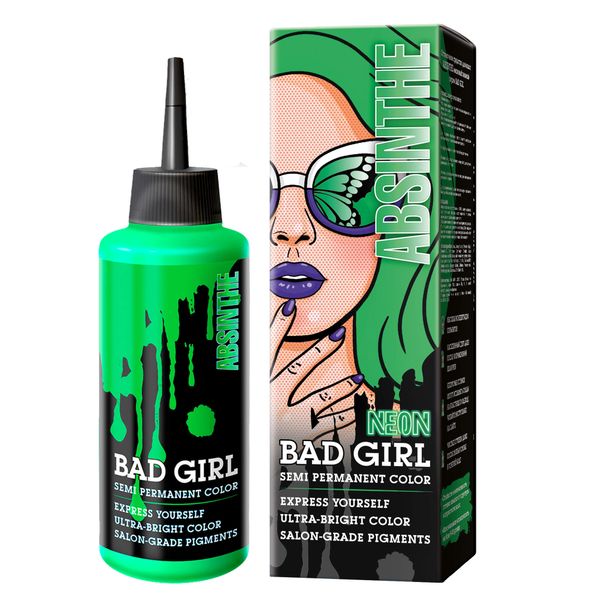 Пигмент прямого окрашивания неоновый зеленый Absinthe Bad Girl 150мл