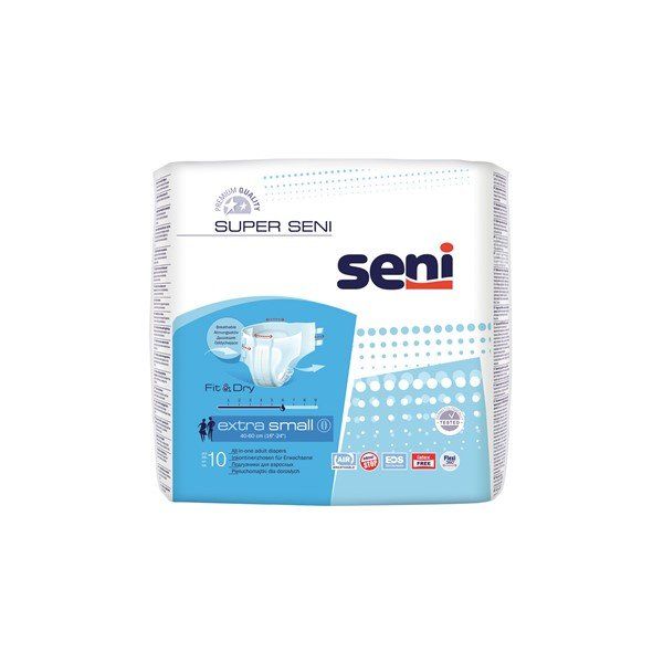 Подгузники для взрослых Super Seni/Сени 40-60см 10шт р.XS (0)