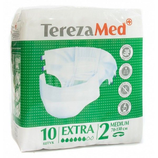 Подгузники для взрослых впитывающие на липучках Extra TerezaMed 10шт р.M (2)