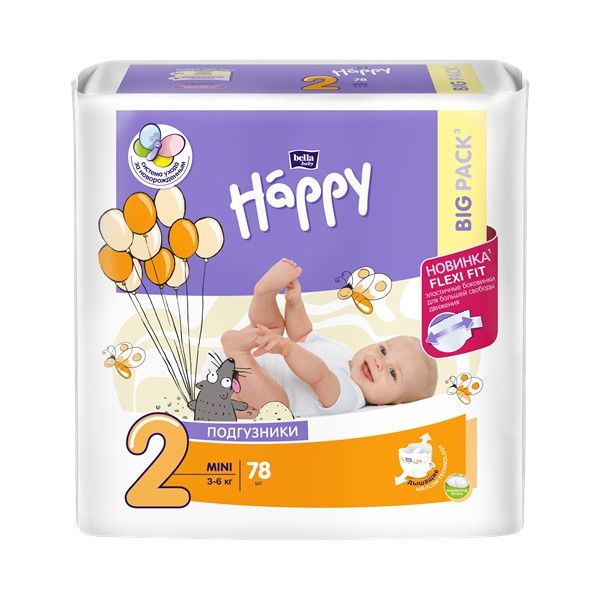 Подгузники гигиенические для детей Baby Happy Bella/Белла 78шт р.Mini (2)