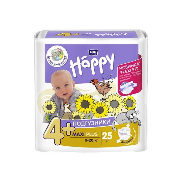 Подгузники гигиенические для детей Baby Happy Bella/Белла 9-20кг 25шт р.Maxi Plus (4+)