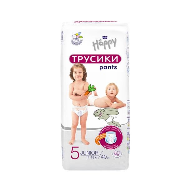 Подгузники-трусики гигиенические для детей универсальные Baby Happy Bella/Белла 40шт р.Junior (5)