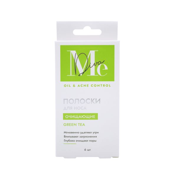 Полоски для носа очищающие с зеленым чаем Mediva/Медива 6шт