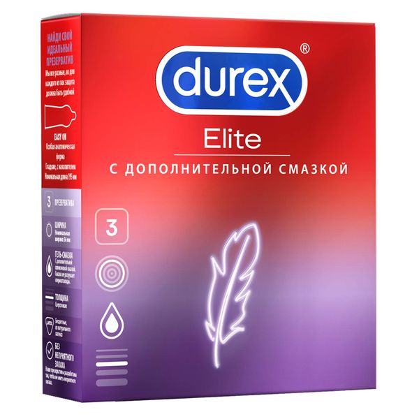 Презервативы сверхтонкие Elite Durex/Дюрекс 3шт
