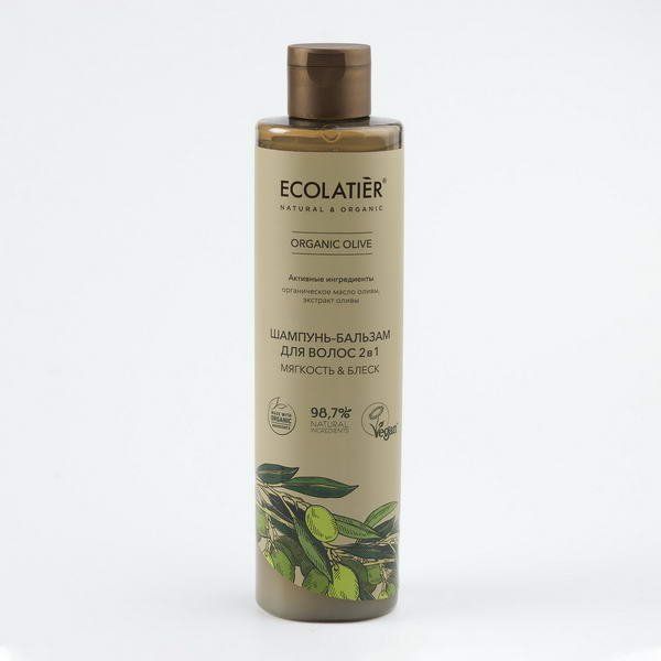 Шампунь-бальзам для волос 2 в 1 Серия Organic Olive, Ecolatier Green 350 мл