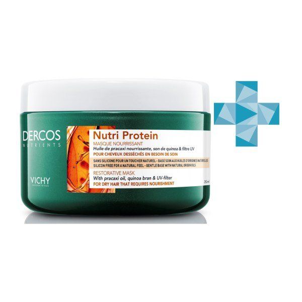 Шампунь для секущихся и поврежденных волос восстанавливающий Dercos Nutrients Nutri Protein Vichy/Виши 250мл