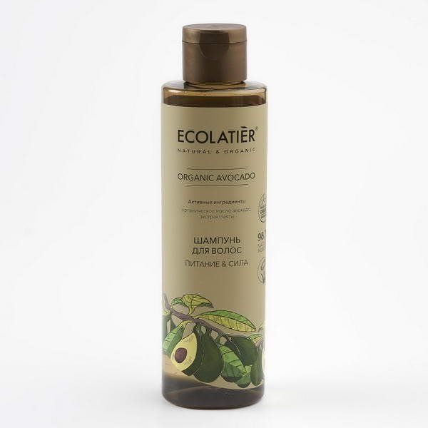 Шампунь для волос Питание & Сила Серия Organic Avocado, Ecolatier Green 250 мл
