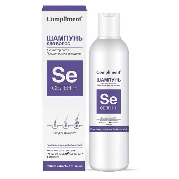 Шампунь для волос профилактика выпадения активатор роста Селен+ Compliment/Комплимент 200мл