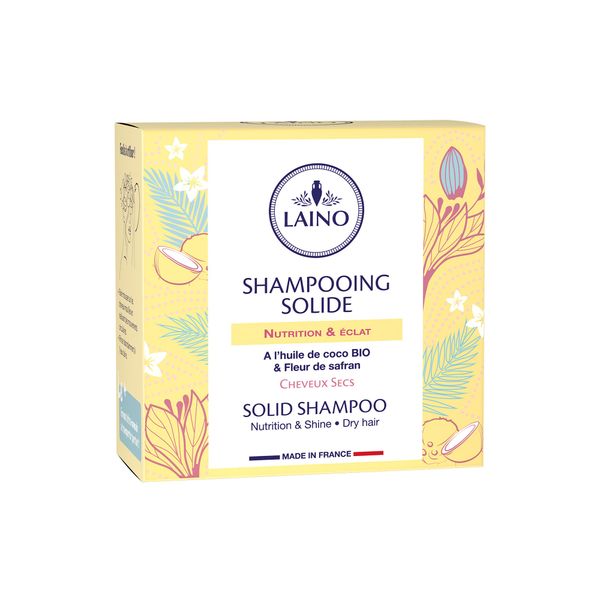 Шампунь твердый для сухих волос органическое кокосовое масло и шафран Laino/Лэно 60г