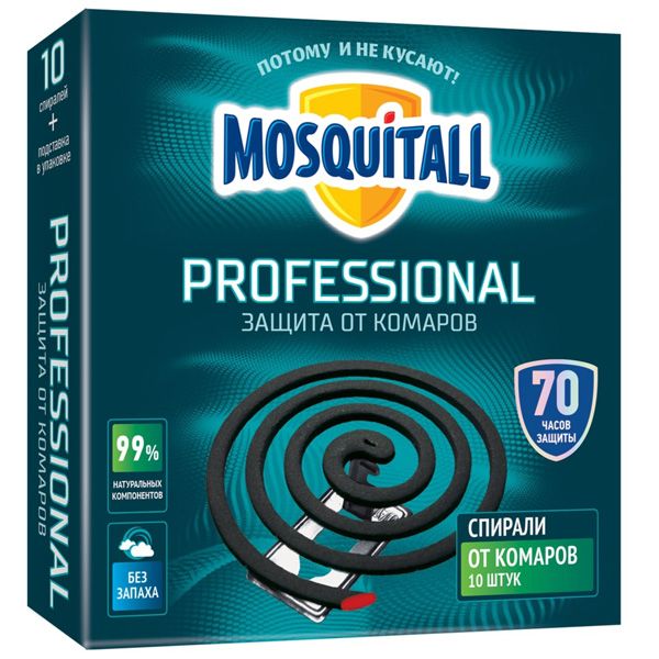 Спираль антикомариная средство инсектицидное Professional Mosquitall/Москитол 10шт