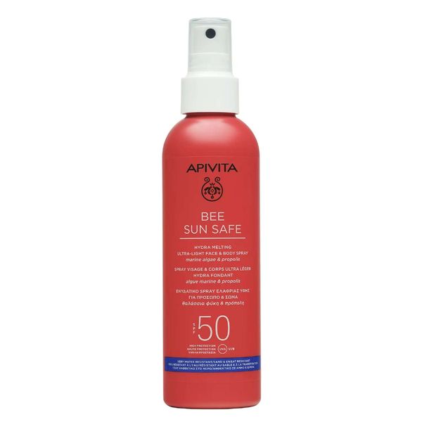 Спрей солнцезащитный для лица и тела тающий SPF50 Bee Sun Safe Apivita/Апивита 200мл