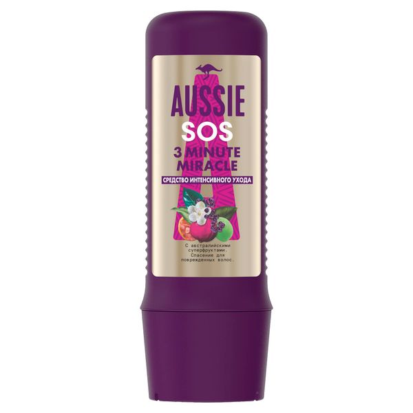 Средство для поврежденных волос интенсивный уход 3 Minute Miracle SOS Aussie/Осси фл. 225мл