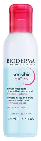 Средство мицеллярное двухфазное для чувствительной кожи глаз и губ Н2О Sensibio Bioderma/Биодерма 125мл