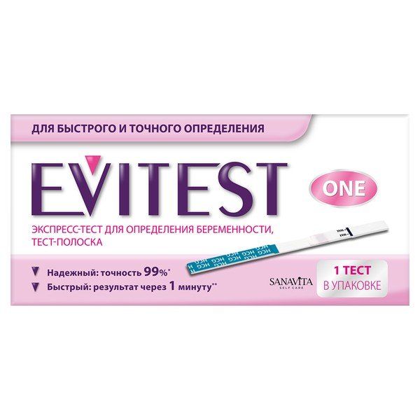 Тест EVITEST (Эвитест) One на беременность 1 шт.