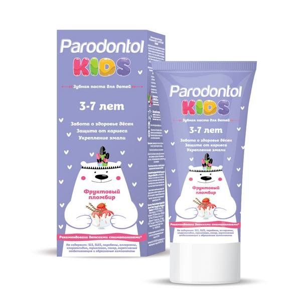 Зубная паста для детей от 3-7л фруктовый пломбир Пародонтол Kids Свобода 62г